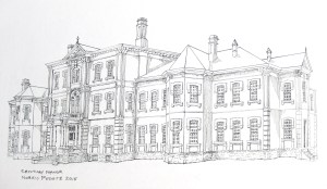 Hand-drawn sketch by Norris Podetz for use of CMTF2 